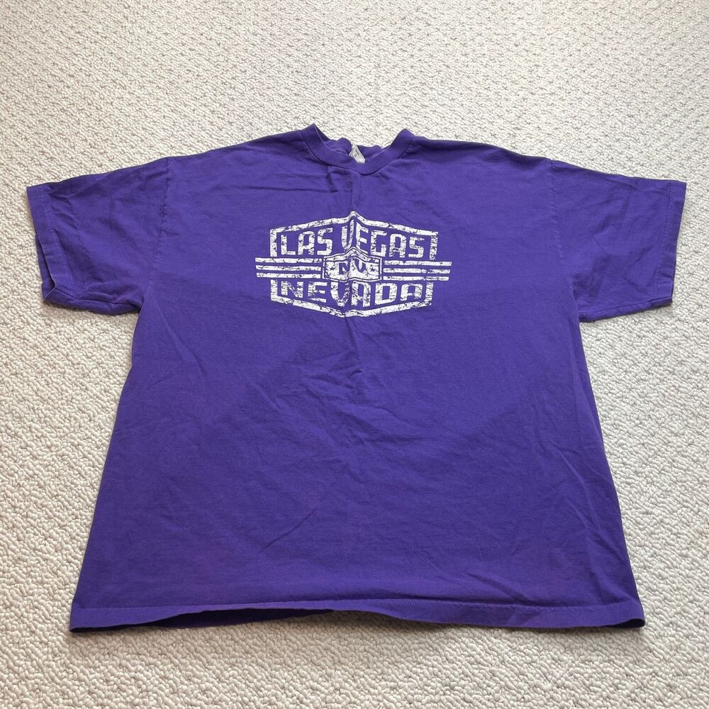 Alstyle Apparel & Activewear Shirt Mens 2XL XXL Purple Las Vegas Nevada Logo Tee